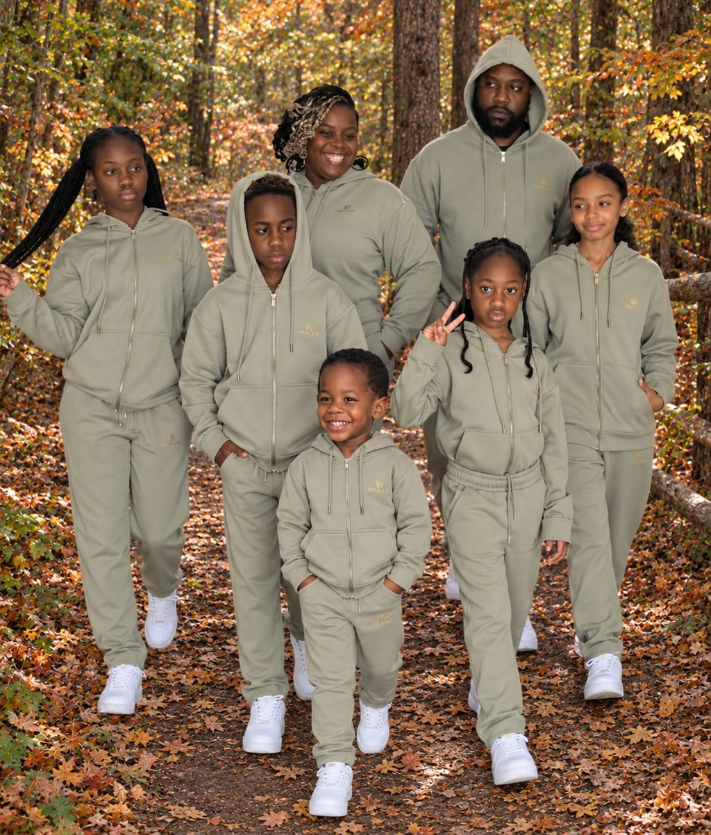 Famille en ensemble coordonné URIALEX Vert sauge