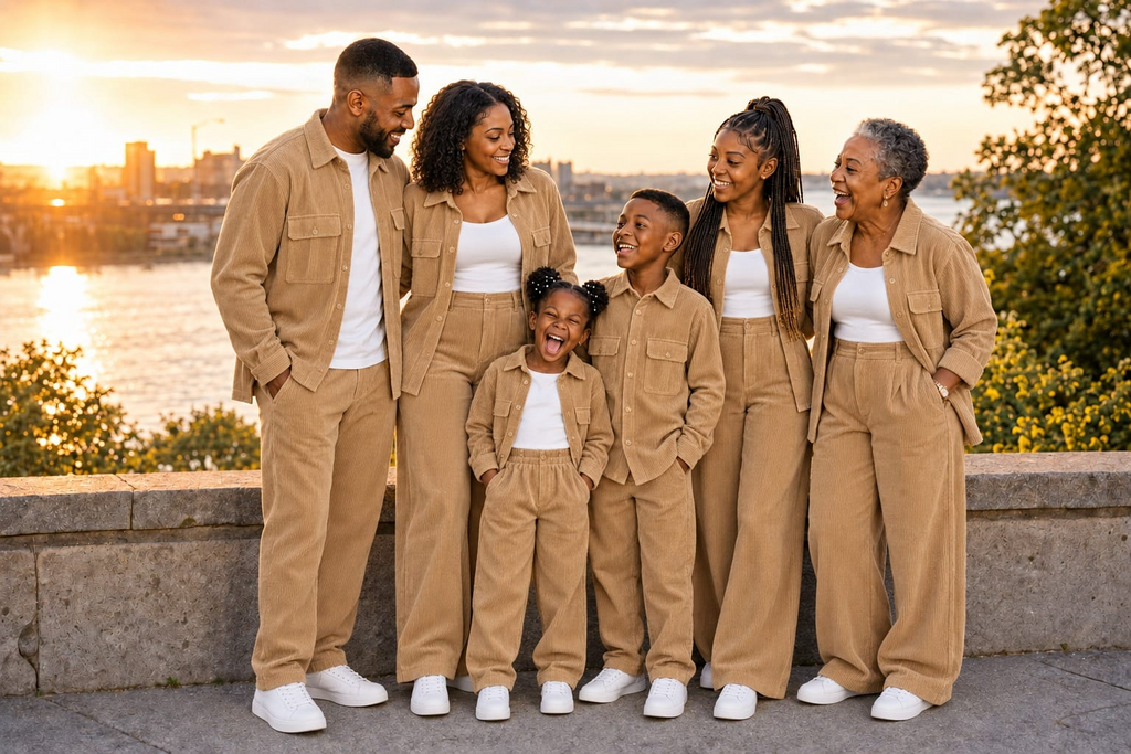 Famille en ensemble coordonné URIALEX Caramel
