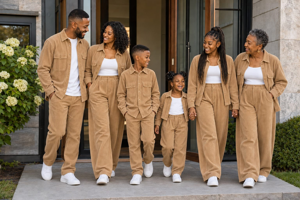 Famille en ensemble coordonné URIALEX Caramel